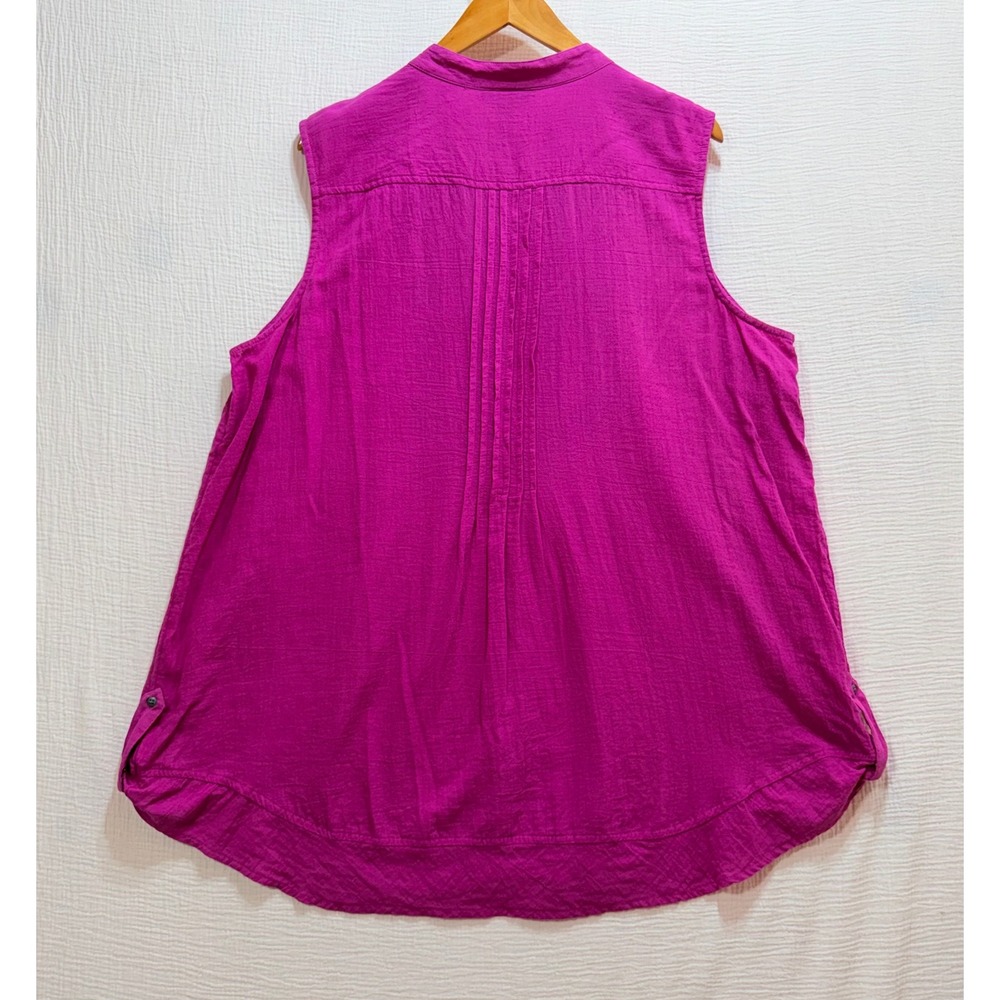 Style‎ & Co Embroidered Sleeveless Top Women 3X Purple Magenta Cotton Gauze Boho - Picture 2 of 9